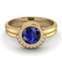 Bezel Sapphire Bridal Set - Emerson No. 13